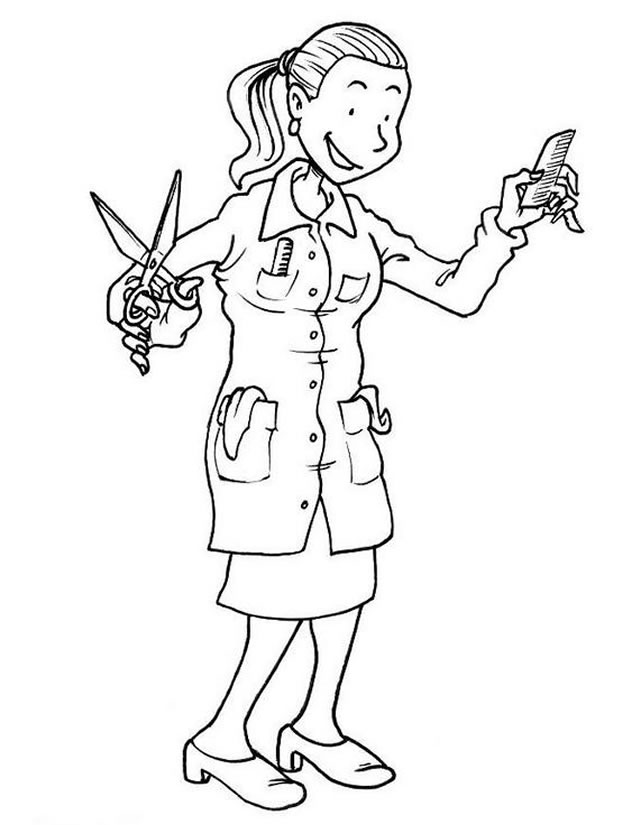 Coloring page: Hairdresser (Jobs) #91241 - Free Printable Coloring Pages
