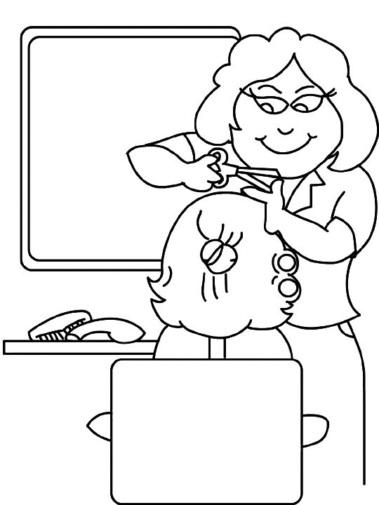 Coloring page: Hairdresser (Jobs) #91304 - Free Printable Coloring Pages