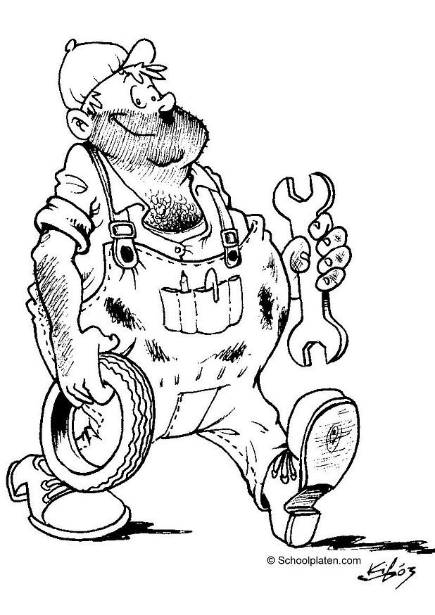 Coloring page: Mechanic (Jobs) #101753 - Free Printable Coloring Pages