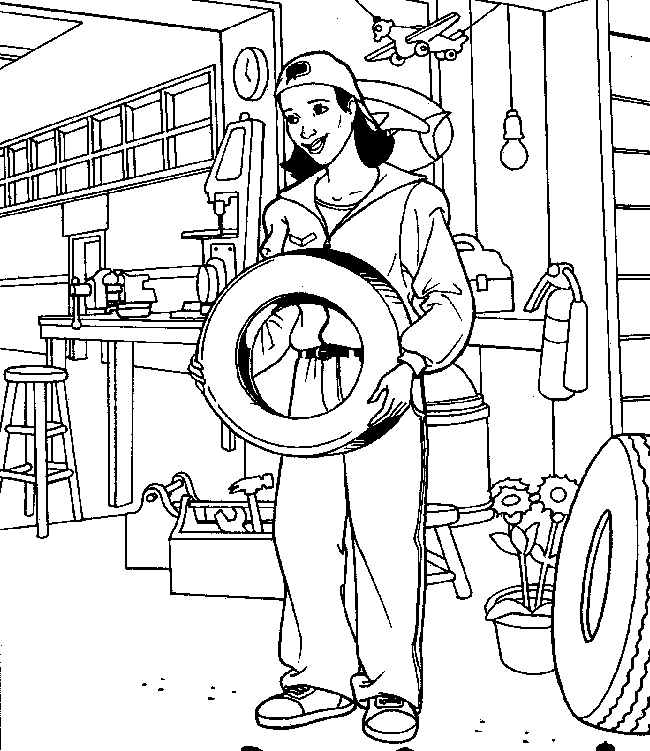 Coloring page: Mechanic (Jobs) #101754 - Free Printable Coloring Pages