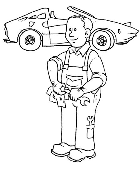 Coloring page: Mechanic (Jobs) #101761 - Free Printable Coloring Pages