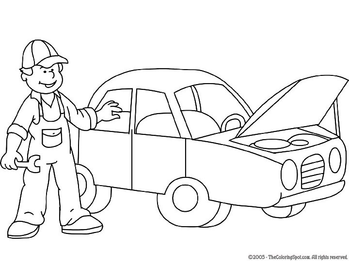 Coloring page: Mechanic (Jobs) #101766 - Free Printable Coloring Pages