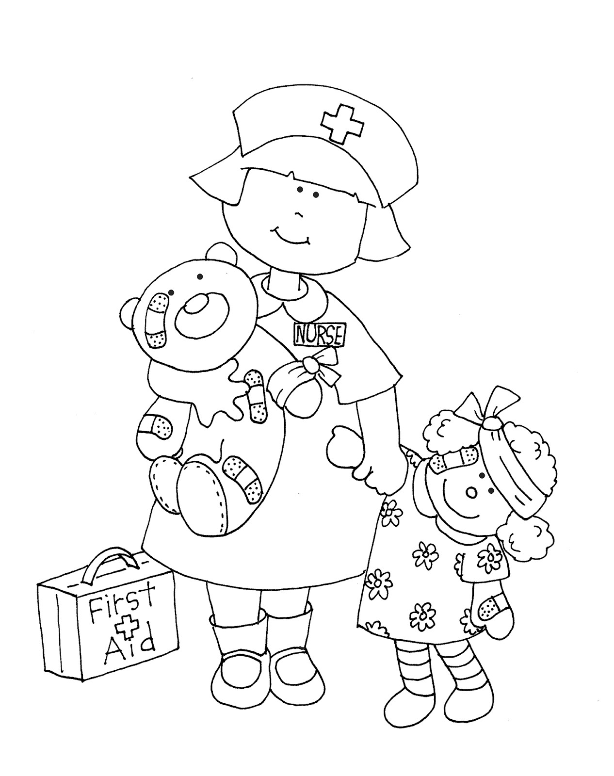 Coloring page: Nurse (Jobs) #170409 - Free Printable Coloring Pages