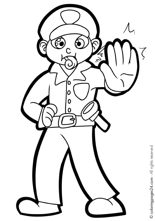 Coloring page: Police Officer (Jobs) #105353 - Free Printable Coloring Pages