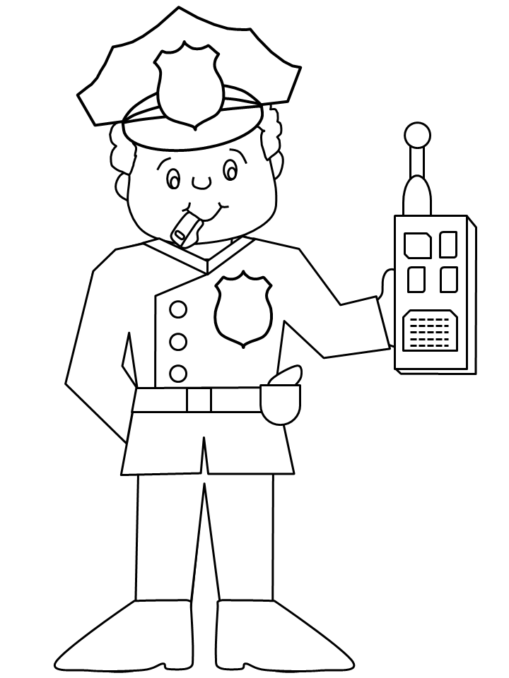 Police Officer (Jobs) – Free Printable Coloring Pages