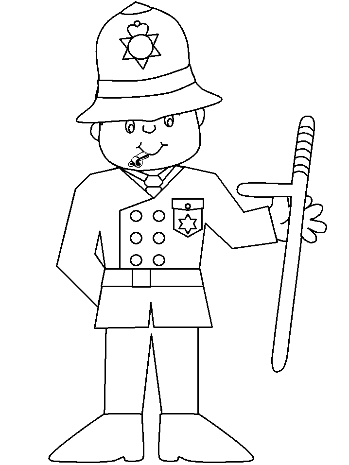 policeman hat coloring pages