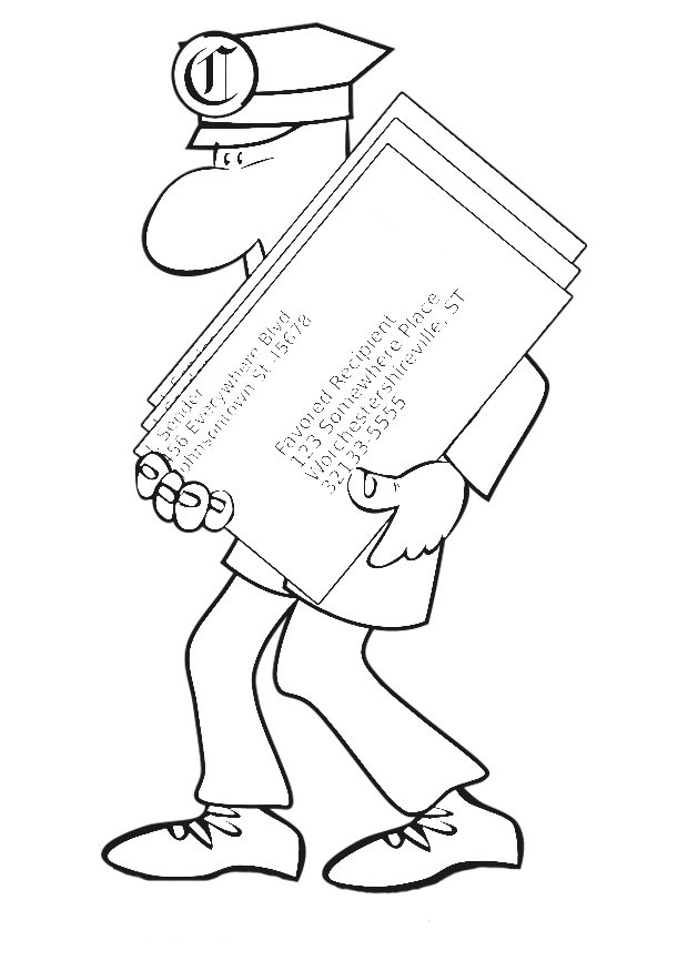 Coloring page: Postman (Jobs) #94971 - Free Printable Coloring Pages