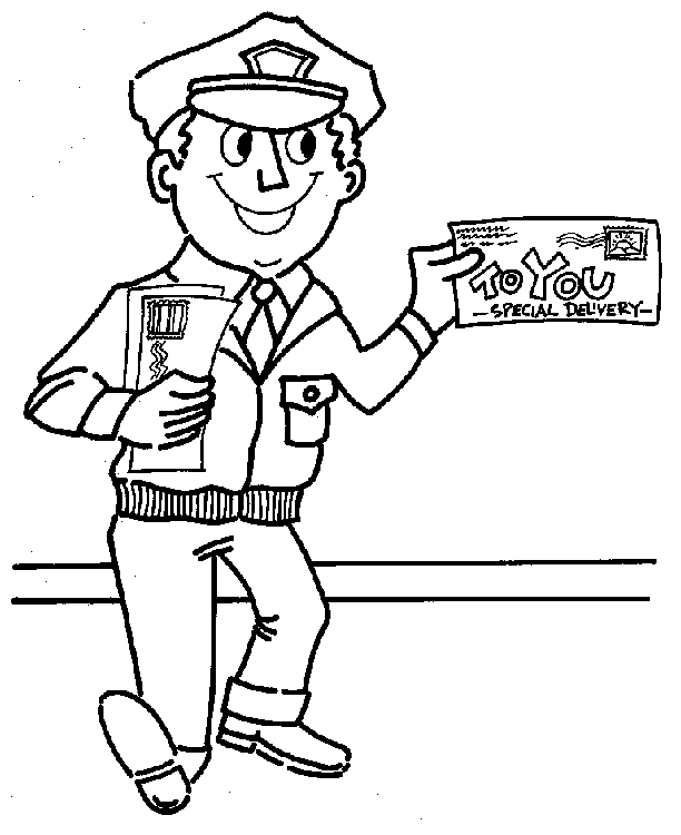 Drawings Postman (Jobs) – Printable coloring pages