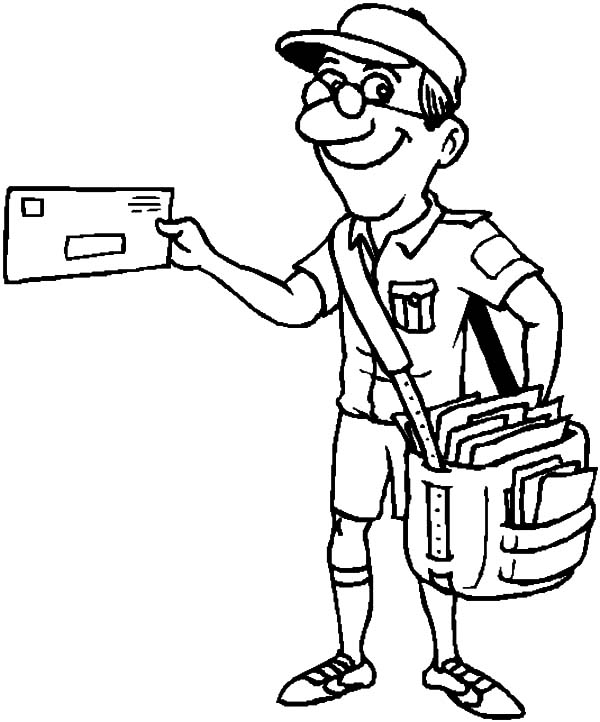 Drawings Postman (Jobs) – Printable coloring pages