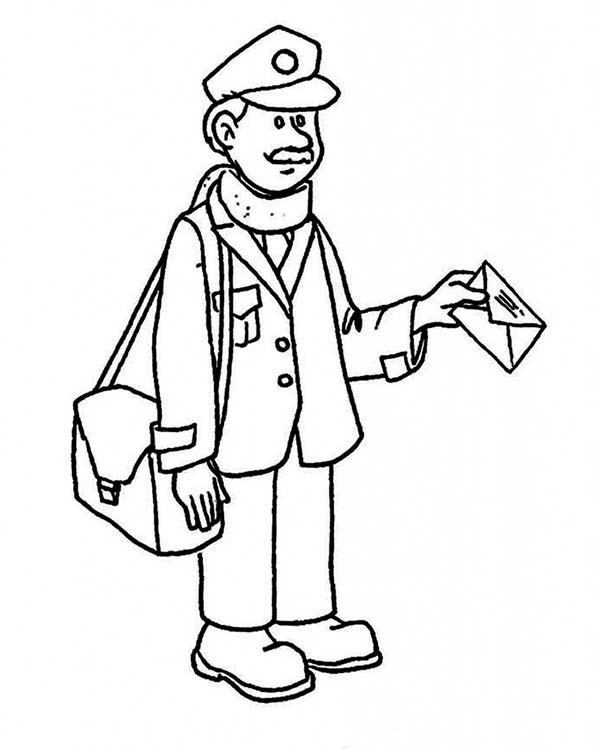 Drawing Postman #94991 (Jobs) – Printable coloring pages