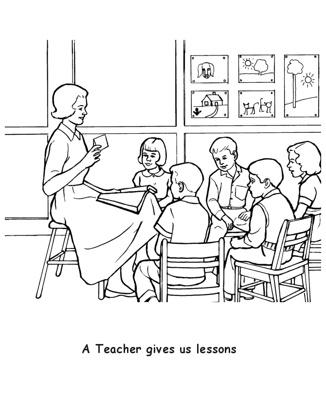 Coloring page: Teacher (Jobs) #94232 - Free Printable Coloring Pages
