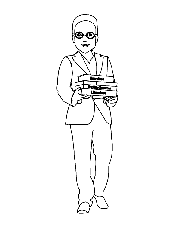 Coloring page: Teacher (Jobs) #94245 - Free Printable Coloring Pages