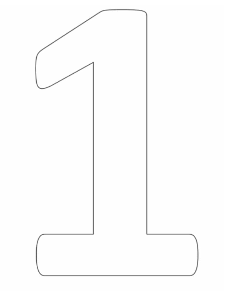 Free printable Number 1 coloring page #221293 from Learning and Education collection