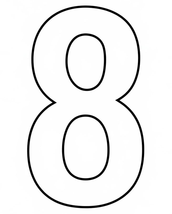 Free printable Number 8 coloring page #221455 from Learning and Education collection