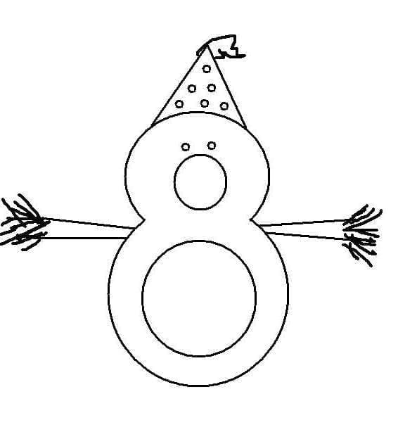 Free printable Number 8 coloring page #221460 from Learning and Education collection