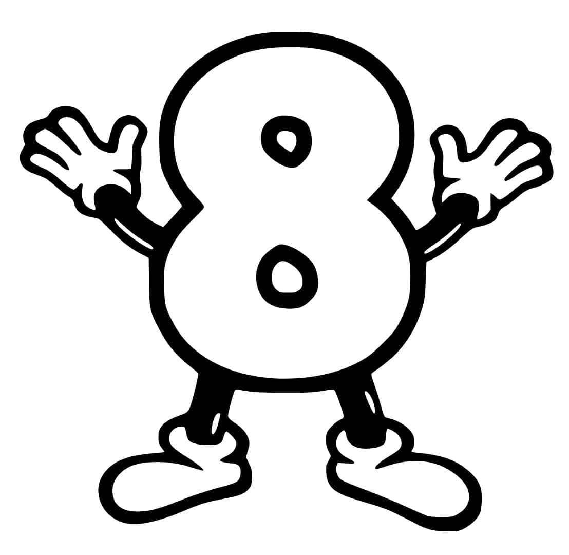 Free printable Number 8 coloring page #221461 from Learning and Education collection