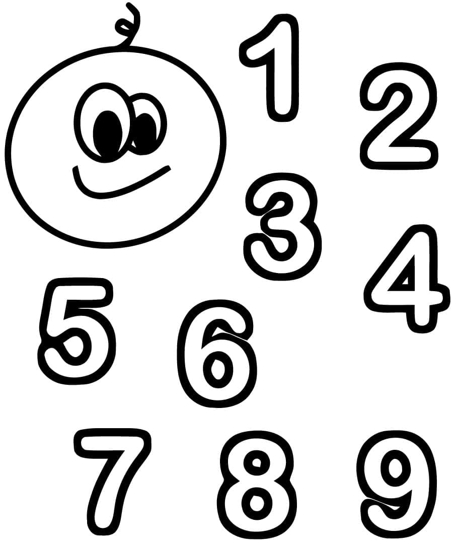 Free printable Number coloring page #192708 from Learning and Education collection
