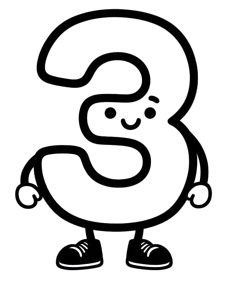 Free printable Number 3 coloring page #221343 from Learning and Education collection