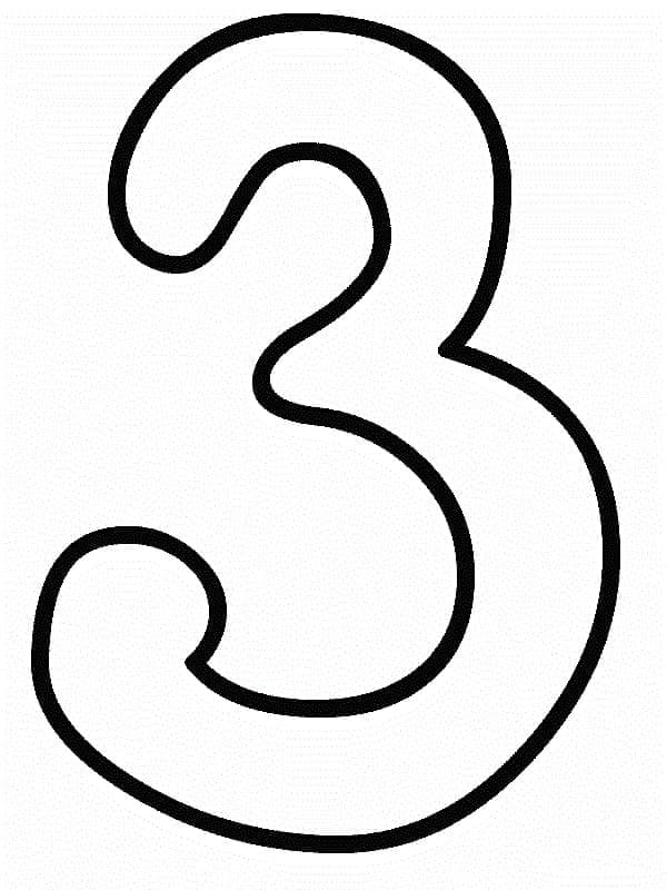 Free printable Number 3 coloring page #221345 from Learning and Education collection