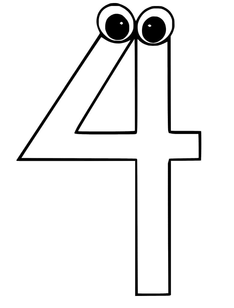 Free printable Number 4 coloring page #221365 from Learning and Education collection