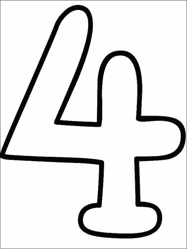Free printable Number 4 coloring page #221375 from Learning and Education collection