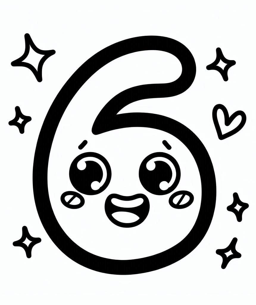Free printable Number 6 coloring page #221408 from Learning and Education collection Free printable Number 6 coloring page #221408 from Learning and Education collection