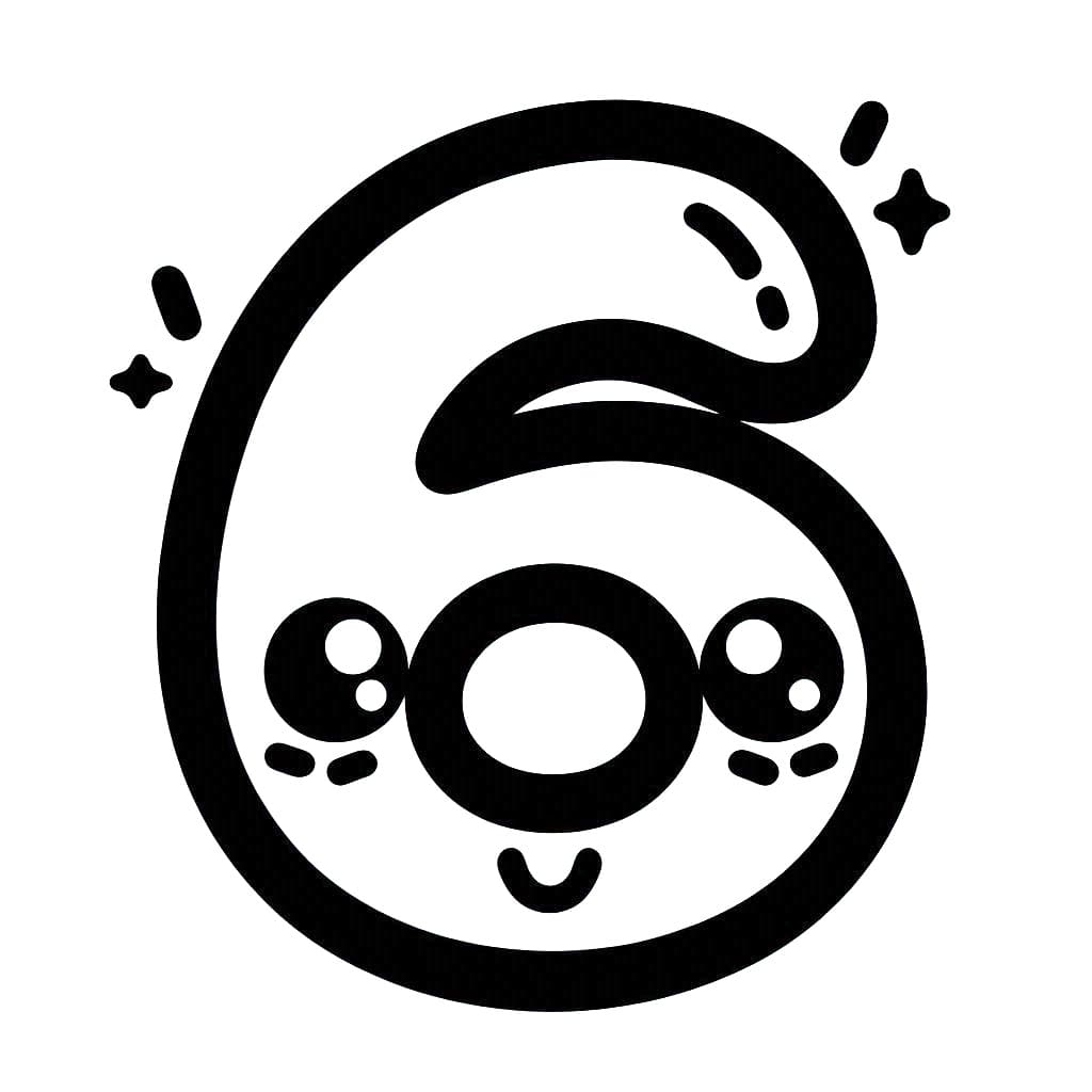 Free printable Number 6 coloring page #221411 from Learning and Education collection Free printable Number 6 coloring page #221411 from Learning and Education collection