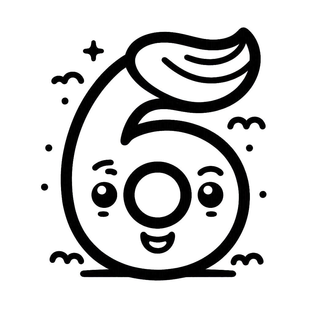 Free printable Number 6 coloring page #221412 from Learning and Education collection Free printable Number 6 coloring page #221412 from Learning and Education collection