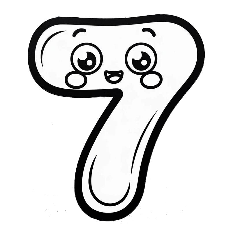Free printable Number 7 coloring page #221431 from Learning and Education collection
