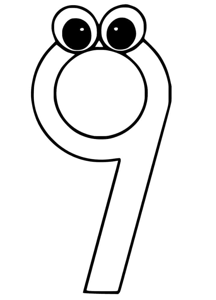 Free printable Number 9 coloring page #221482 from Learning and Education collection