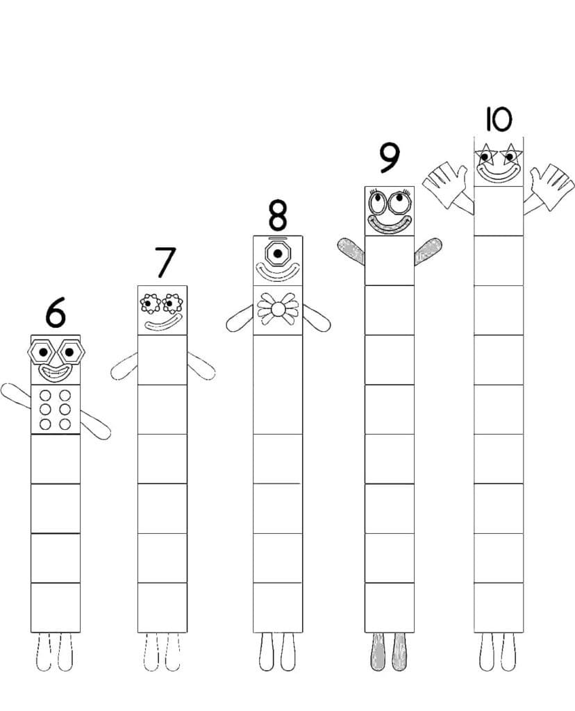 Free printable Numberblocks coloring page #186676 from Learning and Education collection Free printable Numberblocks coloring page #186676 from Learning and Education collection