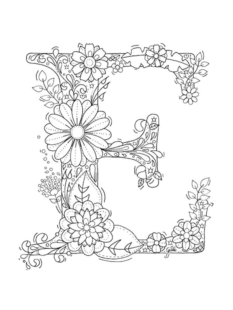 Free printable Letter E coloring page #194591 from Letters and Alphabet collection