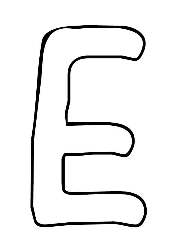 Free printable Letter E coloring page #194593 from Letters and Alphabet collection Free printable Letter E coloring page #194593 from Letters and Alphabet collection
