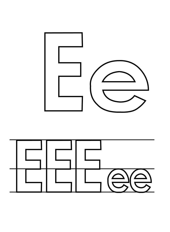 Free printable Letter E coloring page #194594 from Letters and Alphabet collection