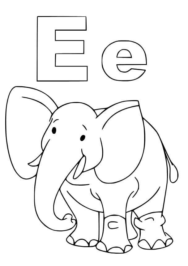 Free printable Letter E coloring page #194595 from Letters and Alphabet collection