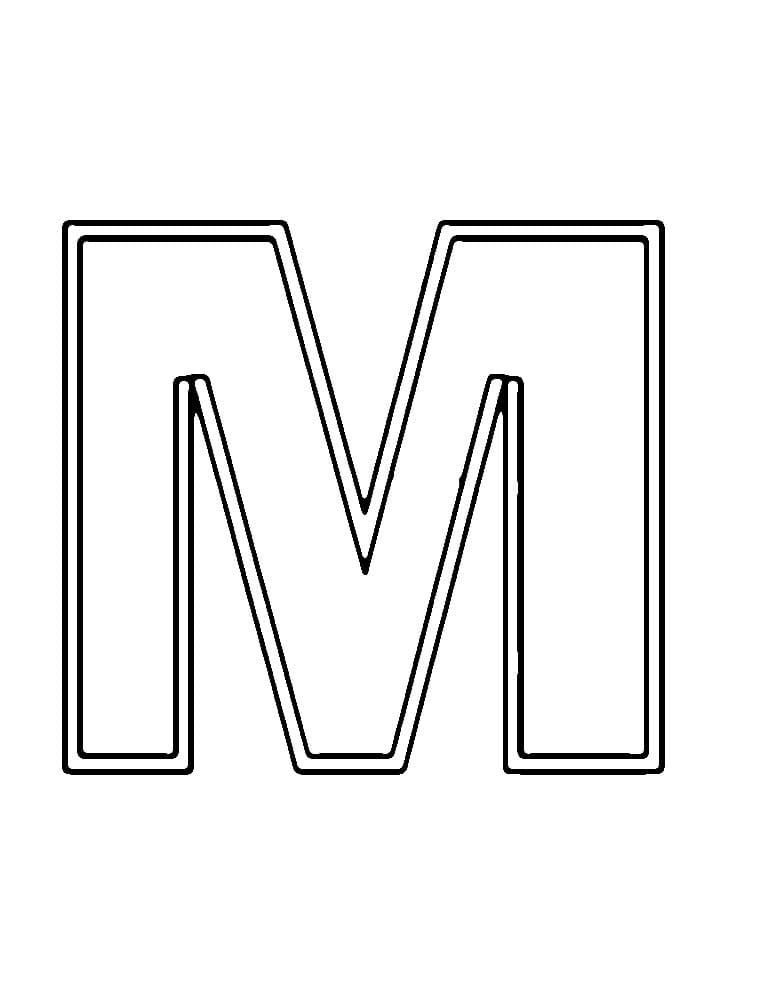 Free printable Letter M coloring page #194696 from Letters and Alphabet collection Free printable Letter M coloring page #194696 from Letters and Alphabet collection