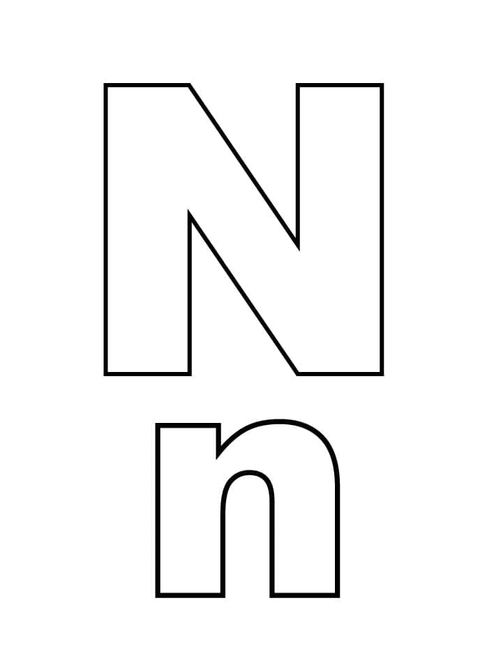 Free printable Letter N coloring page #194712 from Letters and Alphabet collection