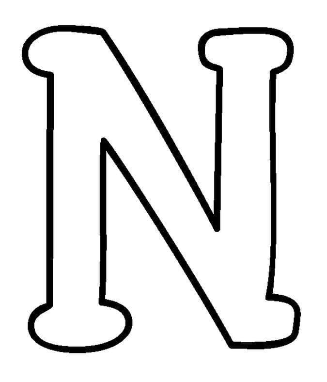 Free printable Letter N coloring page #194714 from Letters and Alphabet collection