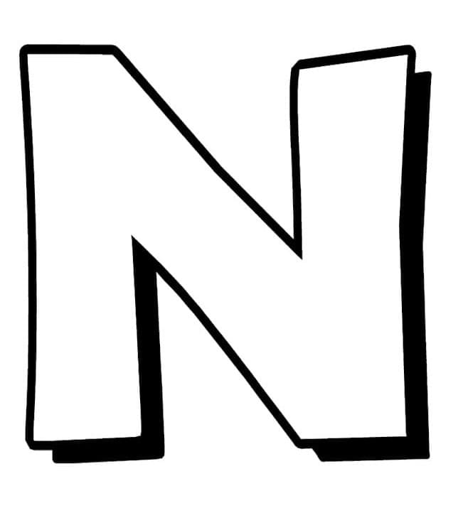 Free printable Letter N coloring page #194715 from Letters and Alphabet collection Free printable Letter N coloring page #194715 from Letters and Alphabet collection