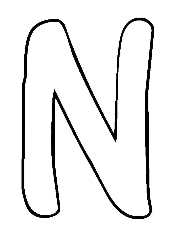 Free printable Letter N coloring page #194716 from Letters and Alphabet collection