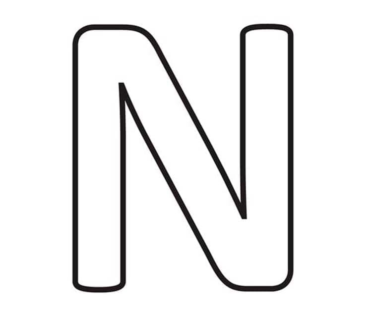 Free printable Letter N coloring page #194717 from Letters and Alphabet collection