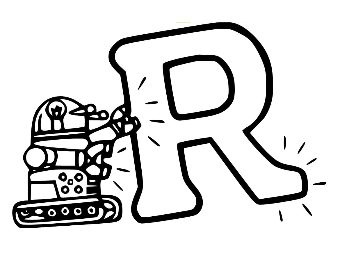 Free printable Letter R coloring page #194758 from Letters and Alphabet collection