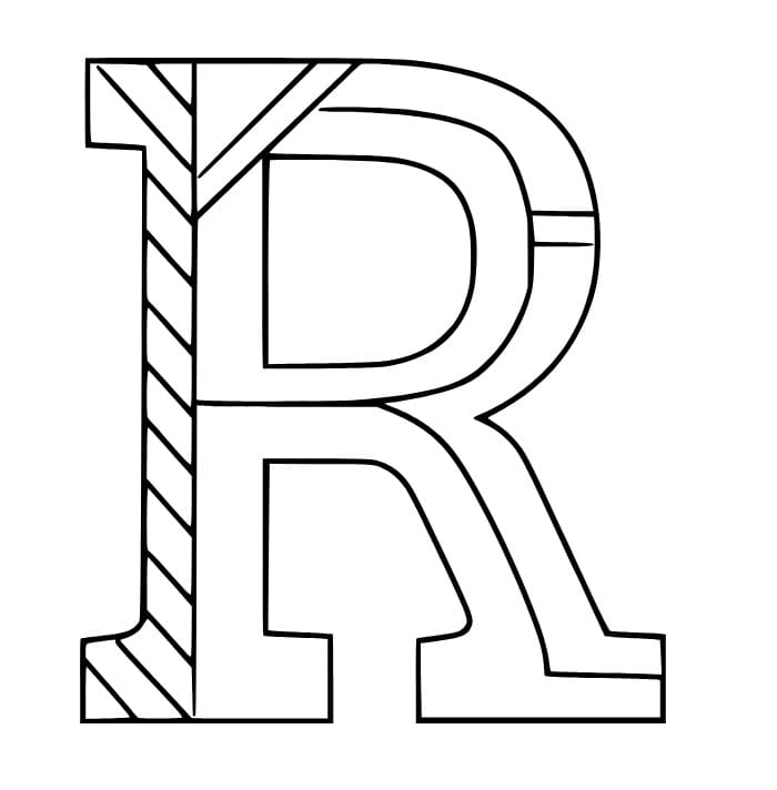 Free printable Letter R coloring page #194759 from Letters and Alphabet collection