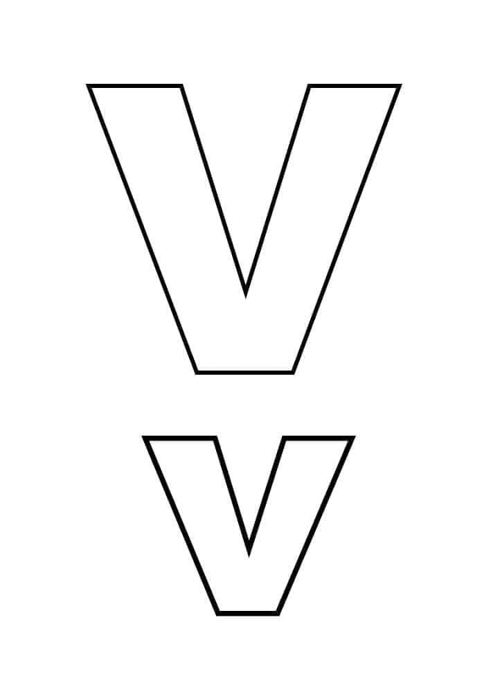 Free printable Letter V coloring page #194813 from Letters and Alphabet collection