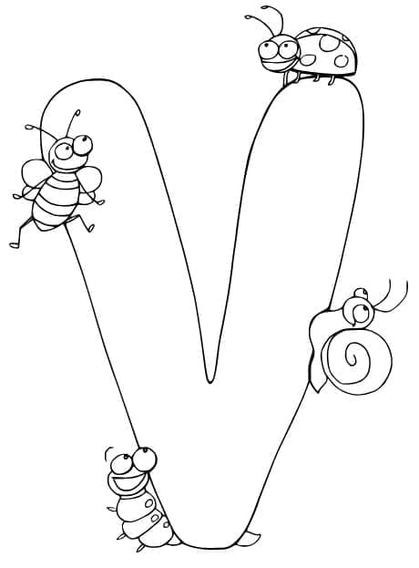 Free printable Letter V coloring page #194814 from Letters and Alphabet collection
