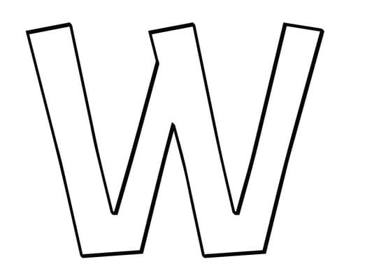 Free printable Letter W coloring page #194825 from Letters and Alphabet collection Free printable Letter W coloring page #194825 from Letters and Alphabet collection