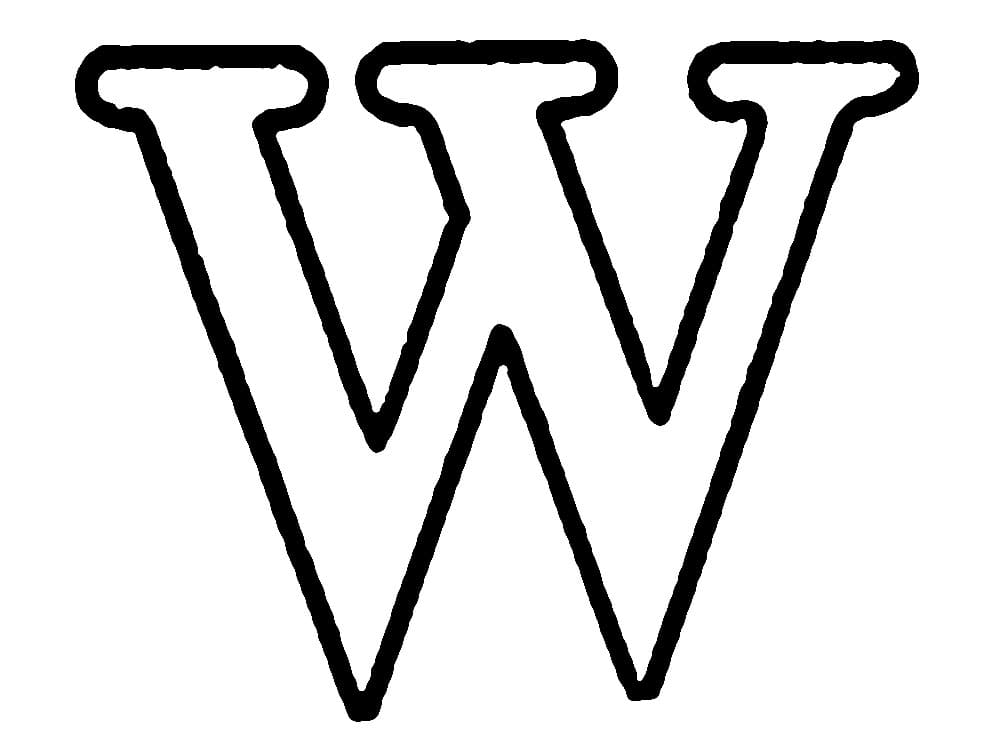 Free printable Letter W coloring page #194827 from Letters and Alphabet collection