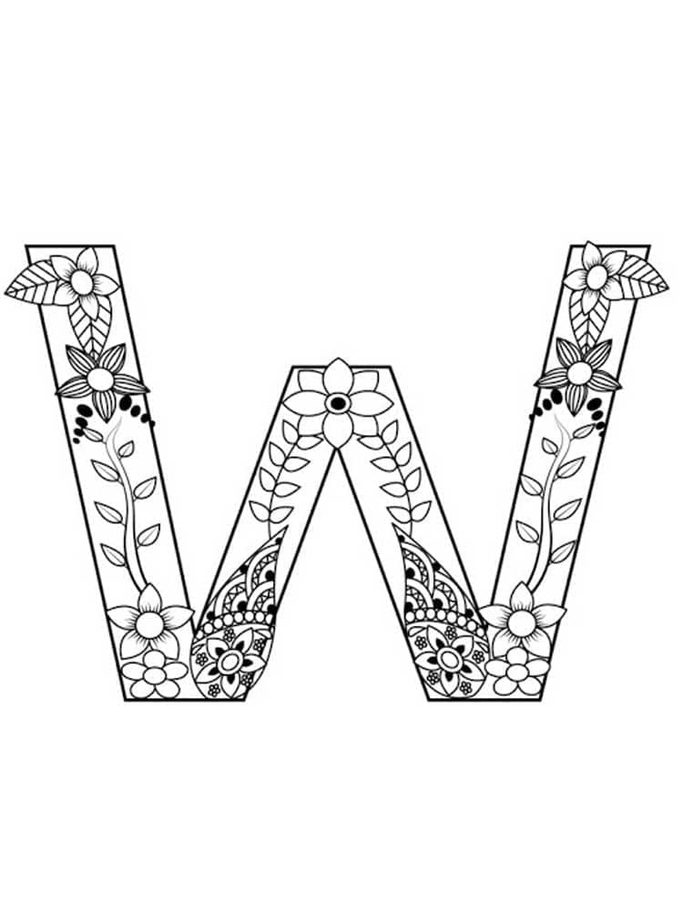 Free printable Letter W coloring page #194830 from Letters and Alphabet collection Free printable Letter W coloring page #194830 from Letters and Alphabet collection