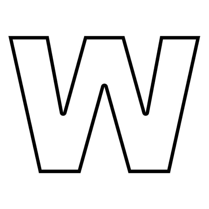 Free printable Letter W coloring page #194832 from Letters and Alphabet collection