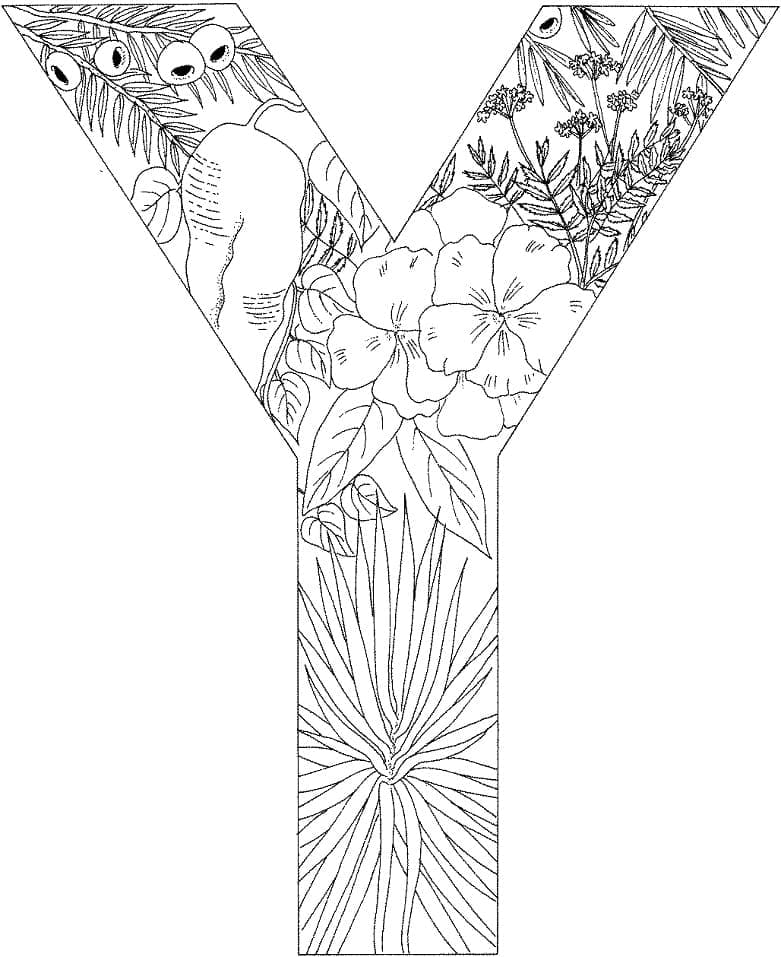Coloring page: Letter Y (Letters and Alphabet) #194852 - Free Printable Coloring Pages